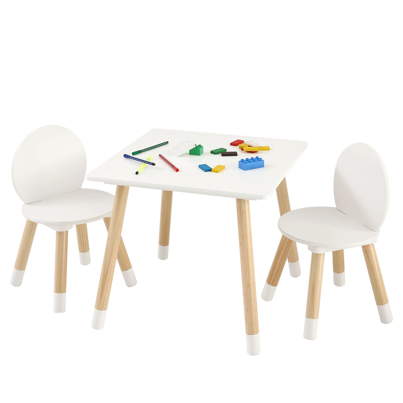 SucceBuy Ensemble table et 2 chaises pour enfants, table et chaises pour tout-petits, table multi-activités pour enfants pour l