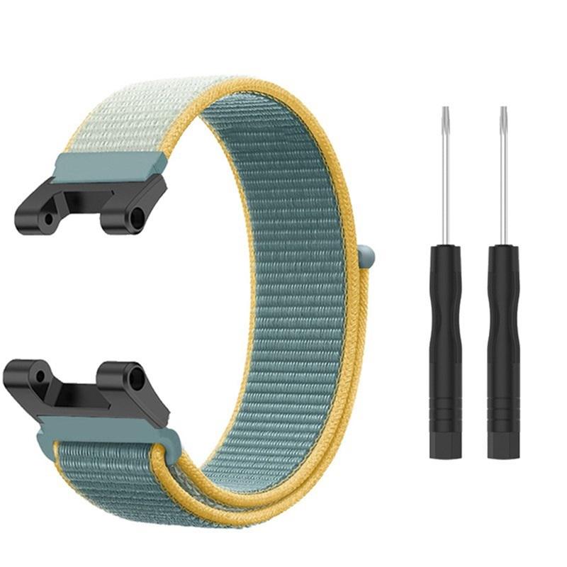 Amazfit T Rex T Rex Pro Ares Nylon Watch Band Adjustable Replacement Strap blue Yellow