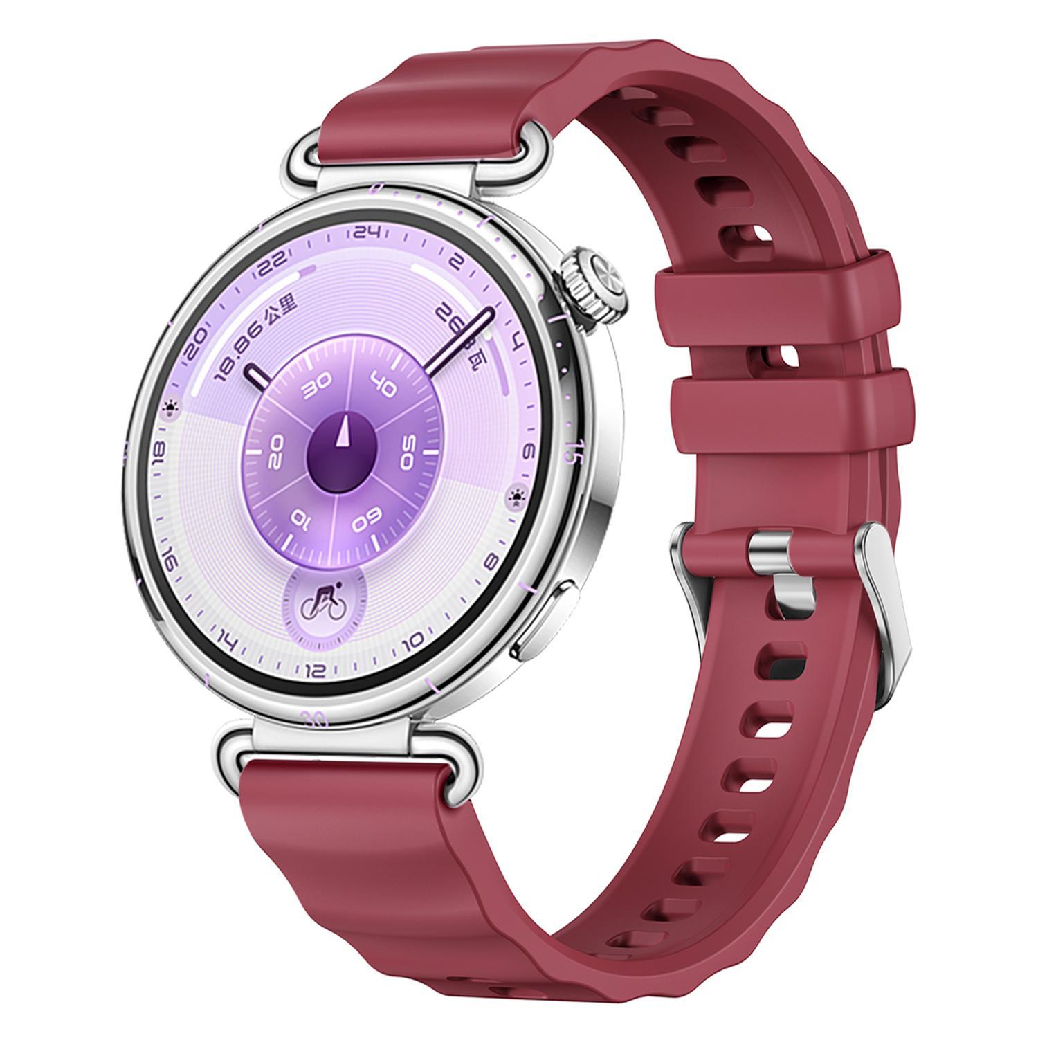 Huawei Watch GT 6 5 4 41mm Silicone Watch Band Quick Release Soft Replacement Strap wine Red