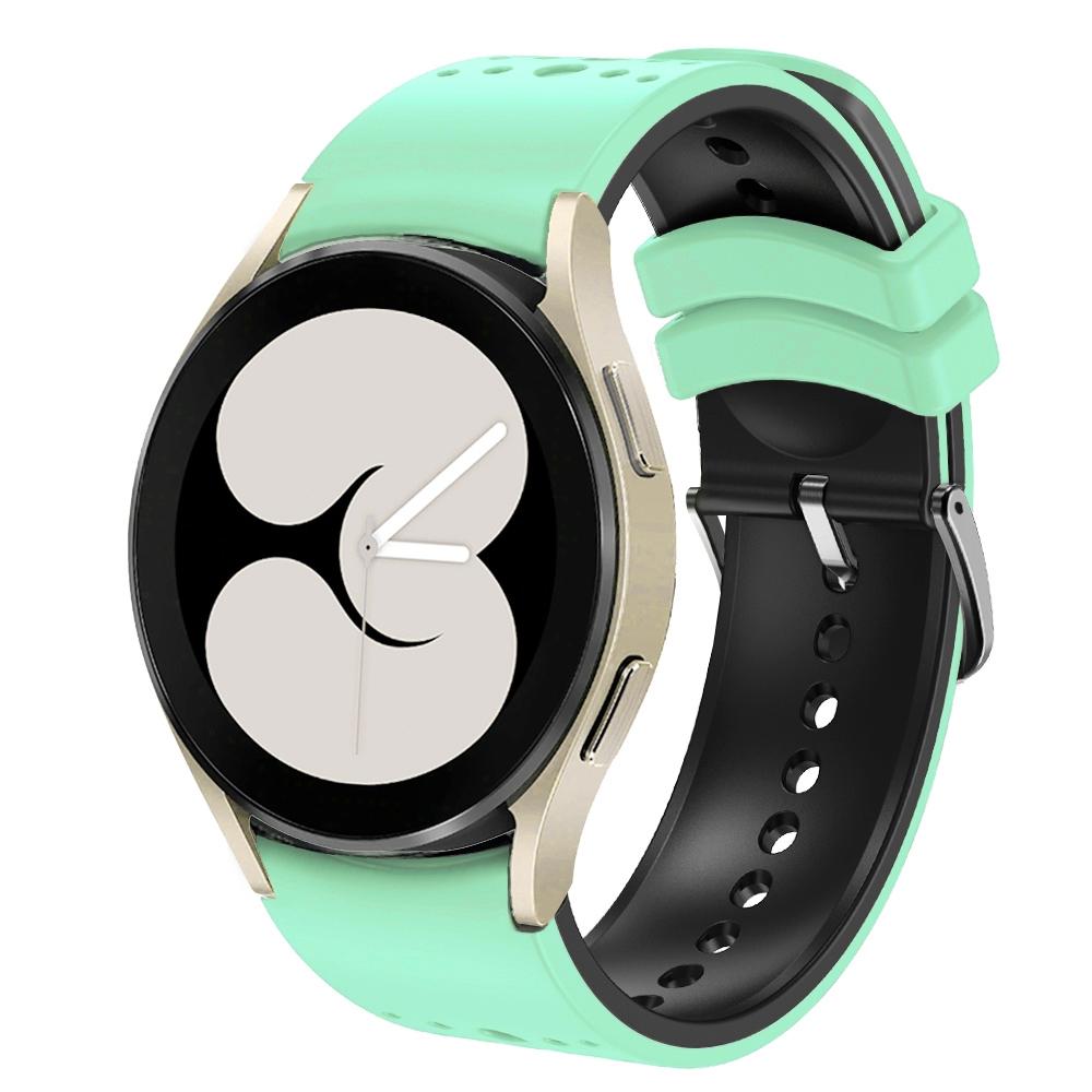 Samsung Galaxy Watch 6 Silicone Watch Band Two Color Waterproof Replacement Strap green Black