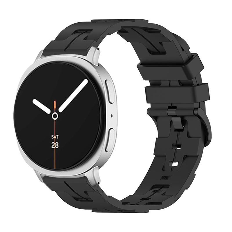 Samsung Galaxy Watch8 Classic Silicone Watch Band Soft Adjustable Replacement Strap With Black Buckle black