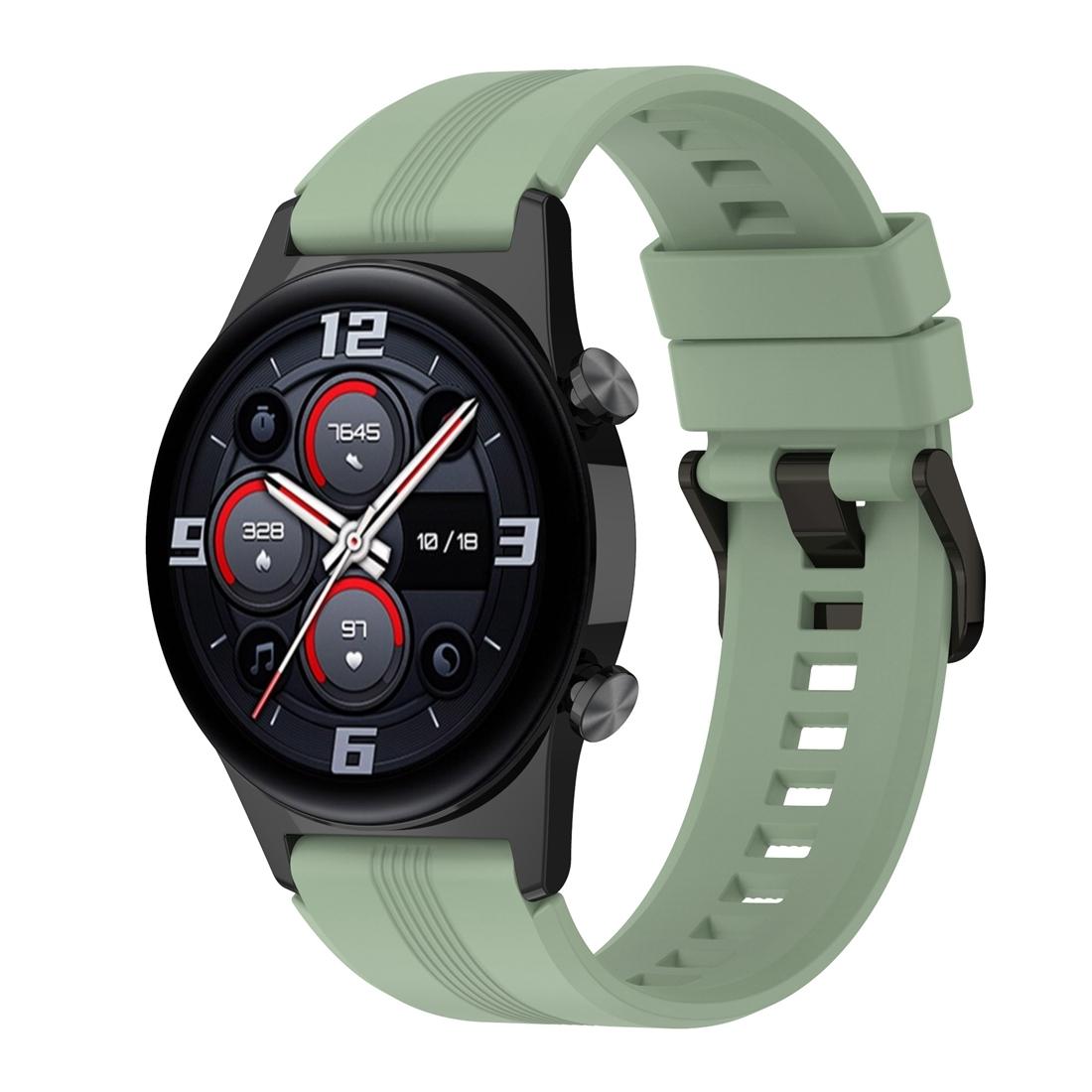 Honor Watch GS 4 Silicone Watch Band With Stainless Steel Buckle Adjustable Replacement Watch Strap green