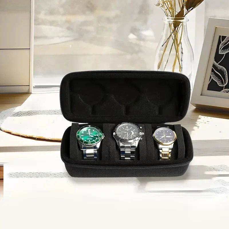 3 Slot Travel Watch Case Rigid Watch Storage Organizer 3 Slot Travel Watch Case Rigid Watch Storage Organizer