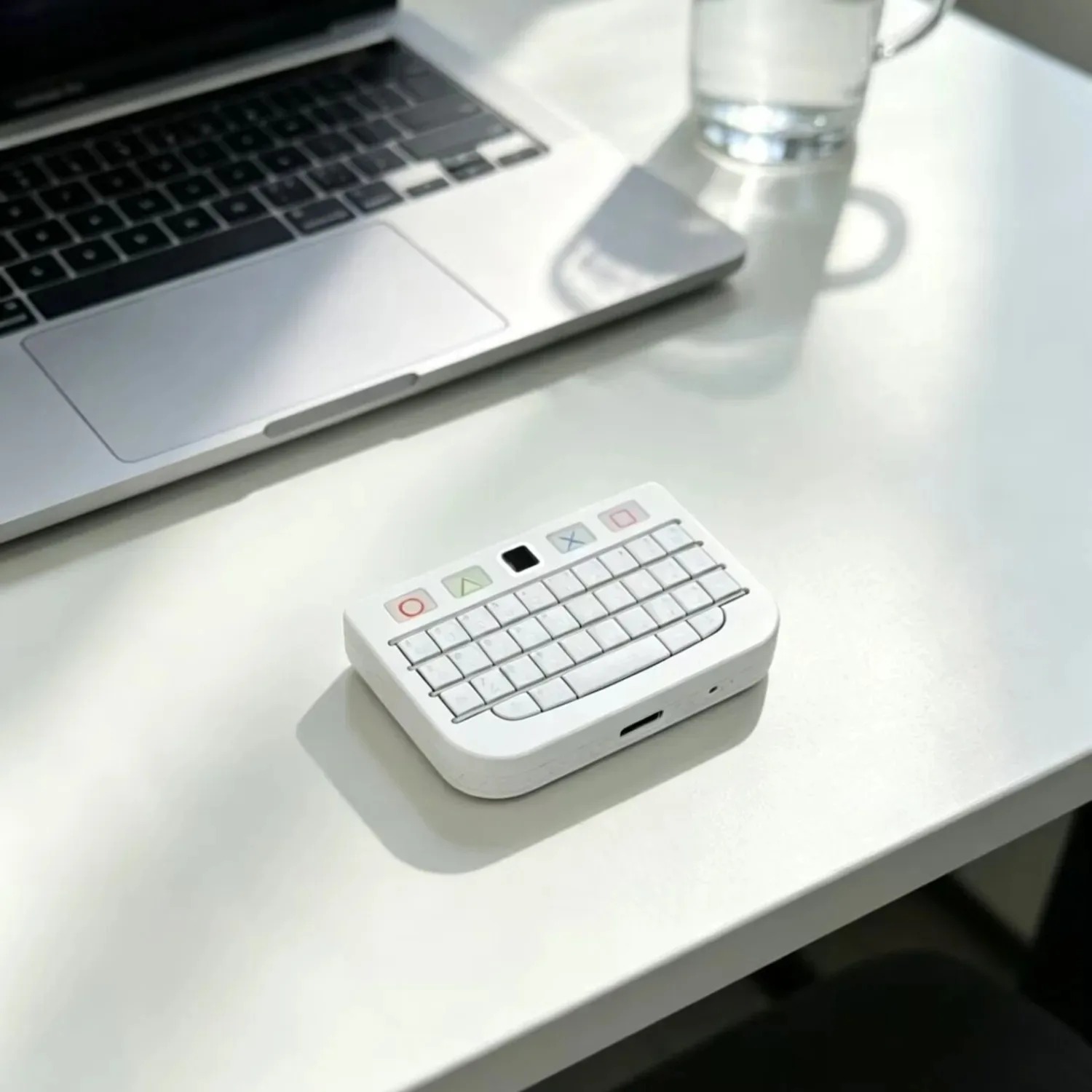 Mini Bluetooth Keyboard With USB Dual Mode QWERTY Wireless Keypad For Phone Tablet PC & Laptop white