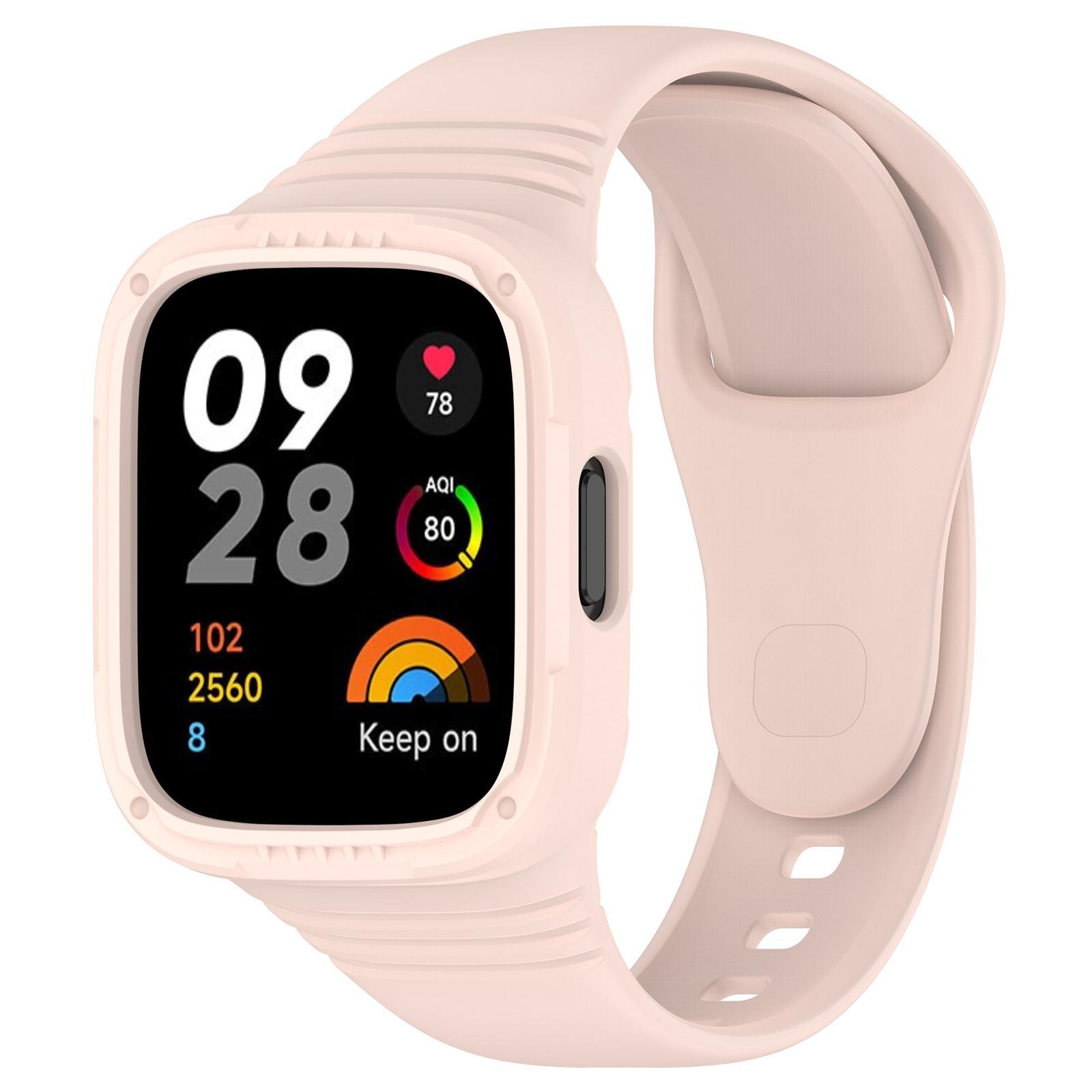 For Xiaomi Redmi Watch 3 Silicone Watch Strap Adjustable Replacement Watch Band light Pink