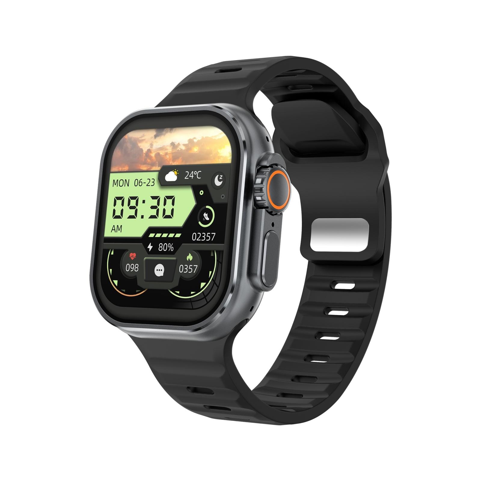 IW9 Ultra AMOLED Bluetooth Calling Smartwatch With Health Monitoring And NFC tarnish Black