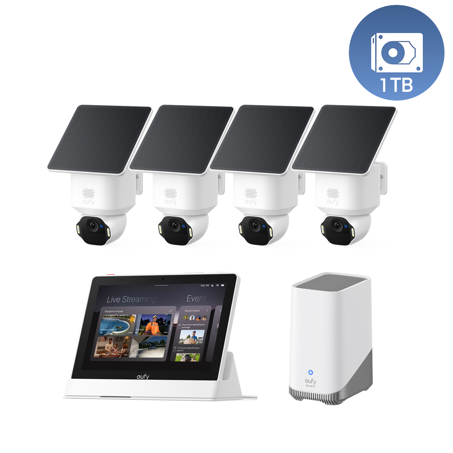 Eufy SoloCam E42 4-Kamera-Kit mit 1TB Festplatte Image