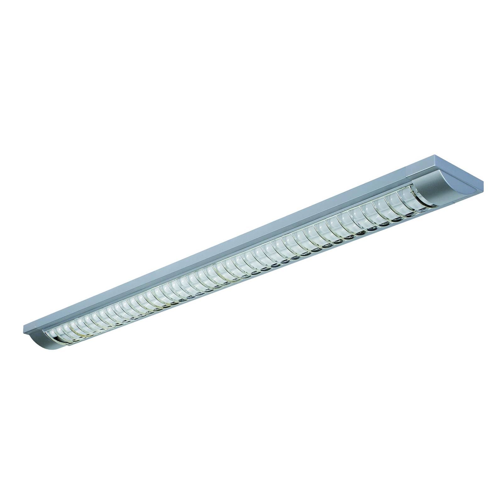 G & L Handels GmbH Plafoniera schermata LED 444 con G13/T8, argento, Alluminio / Grigio / Zincato, Studio / Ufficio, Metallo, Plafoniera