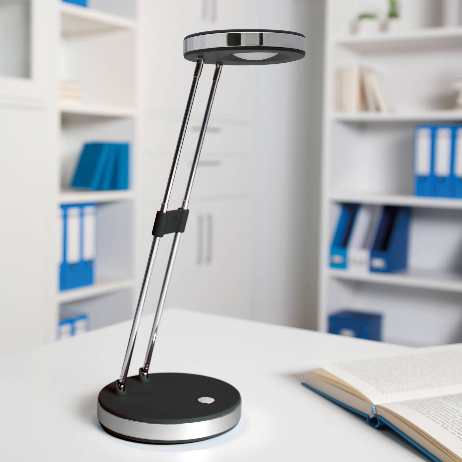 Maul Lampada da scrivania MAULpuck, Nero, Studio / Ufficio, Plastica, Moderno, Lampada da tavolo LED