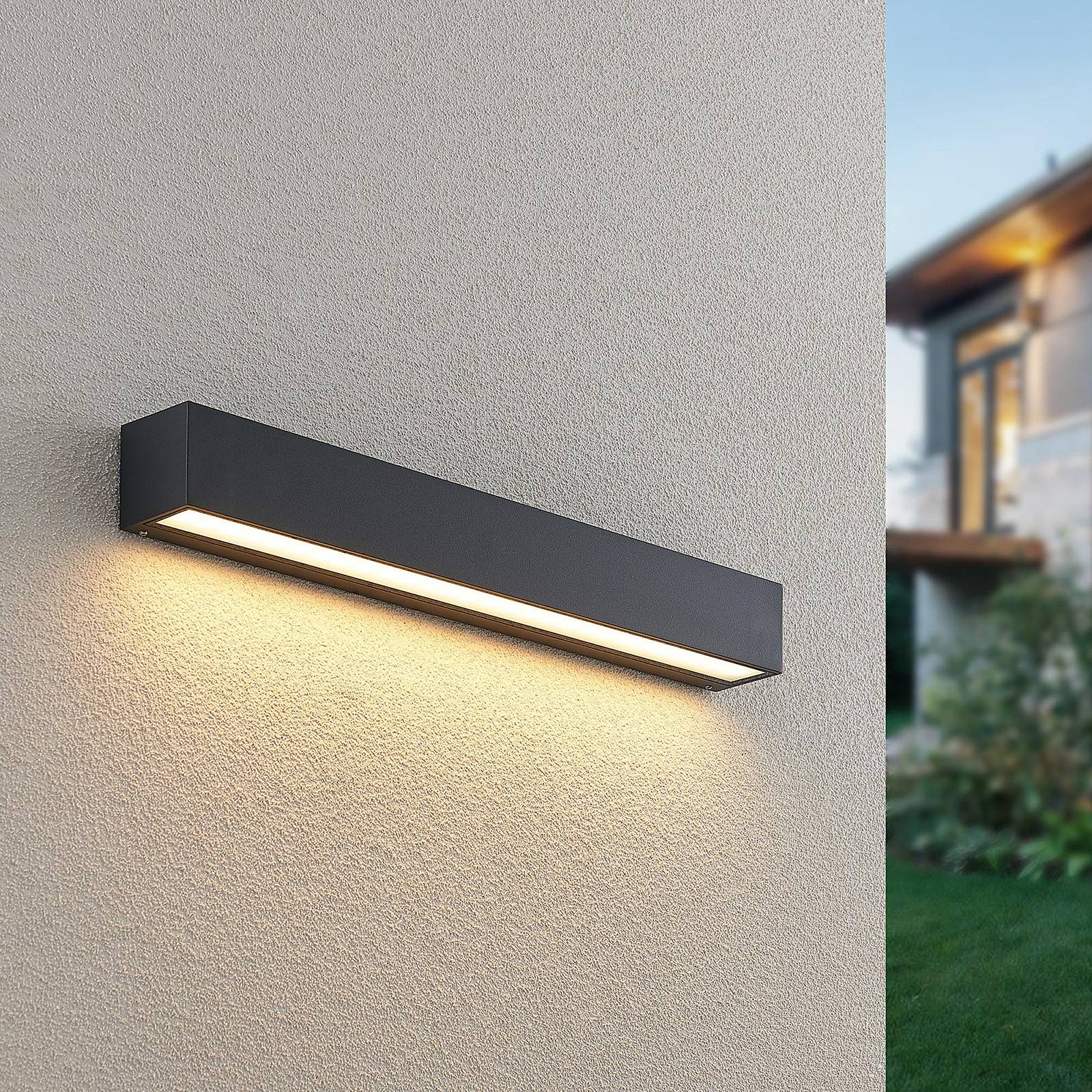 Applique da esterni a LED Lengo Lucande, Nero, Alluminio, Moderno, Applique LED da esterni