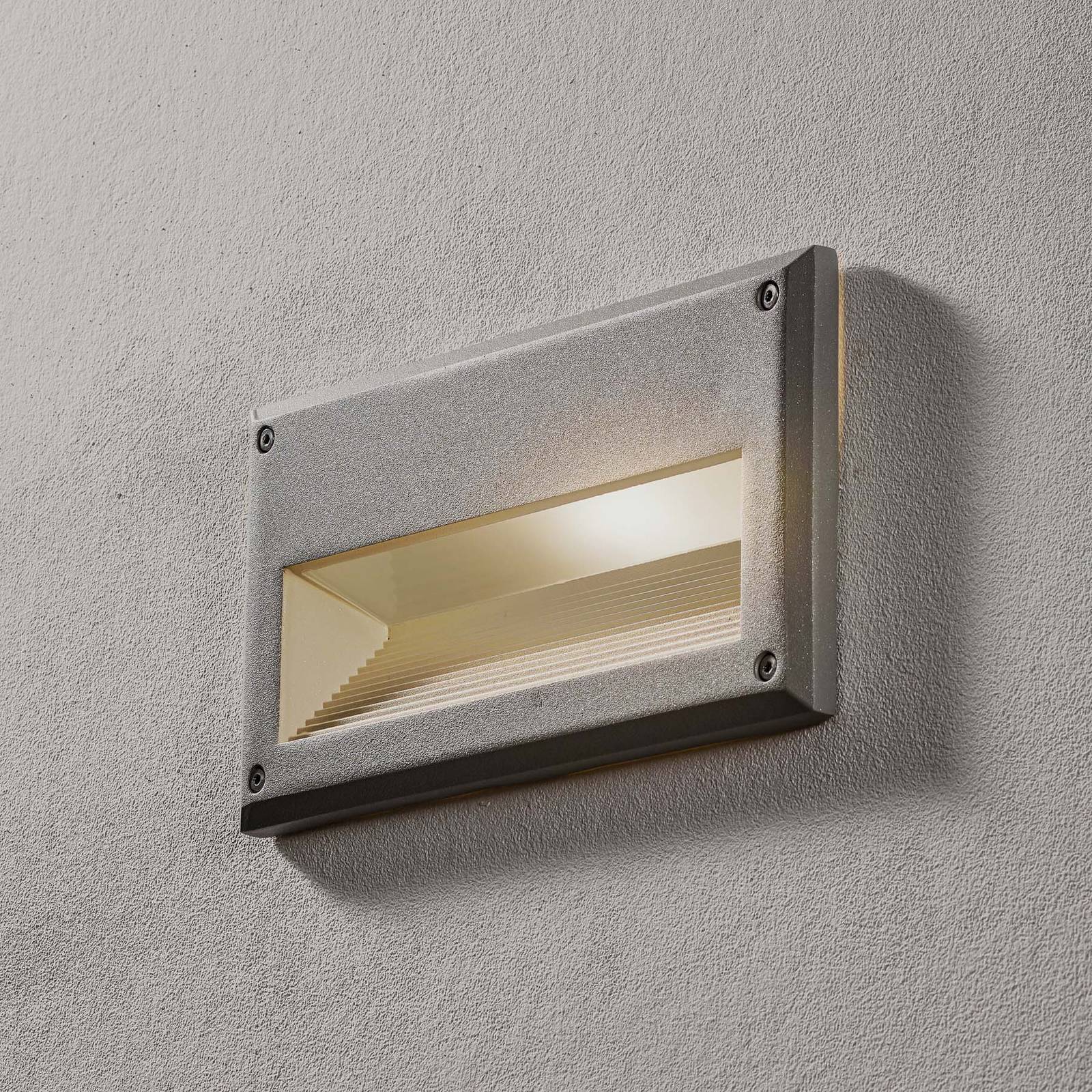 SLV Lamp. incasso a parete Brick Downunder E14 IP44 BRICK, dimmerabile, Alluminio / Grigio / Zincato, Alluminio, Moderno, Applique da esterni