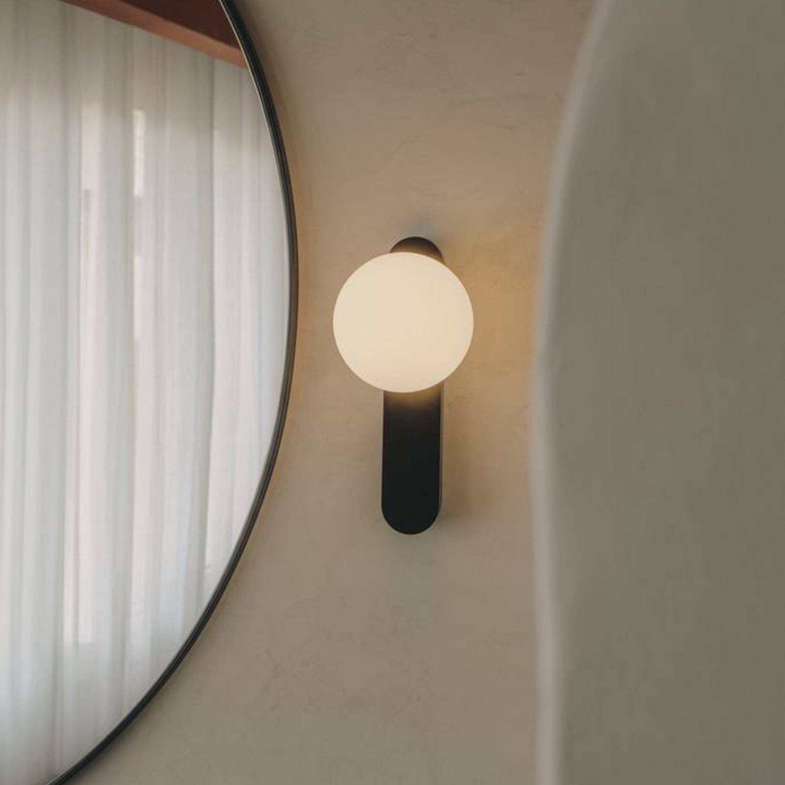 LEDS-C4 Applique da parete Perlina, Nero, Bagno, Metallo, Moderno, Applique