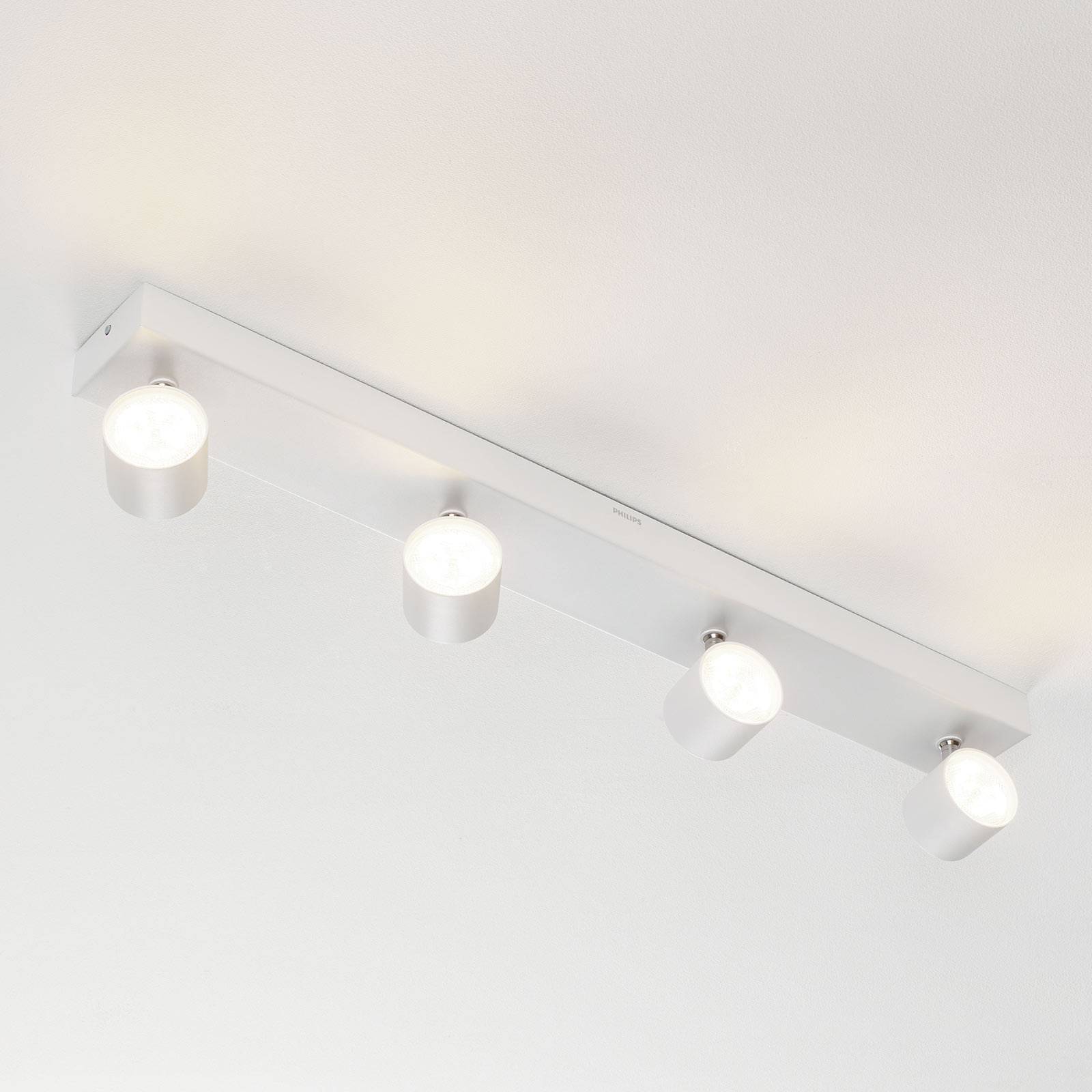 Philips Quadruplo spot LED Star, warmglow, bianco STAR, dimmerabile, Bianco / Opale, Soggiorno / Sala da pranzo, Metallo, Moderno