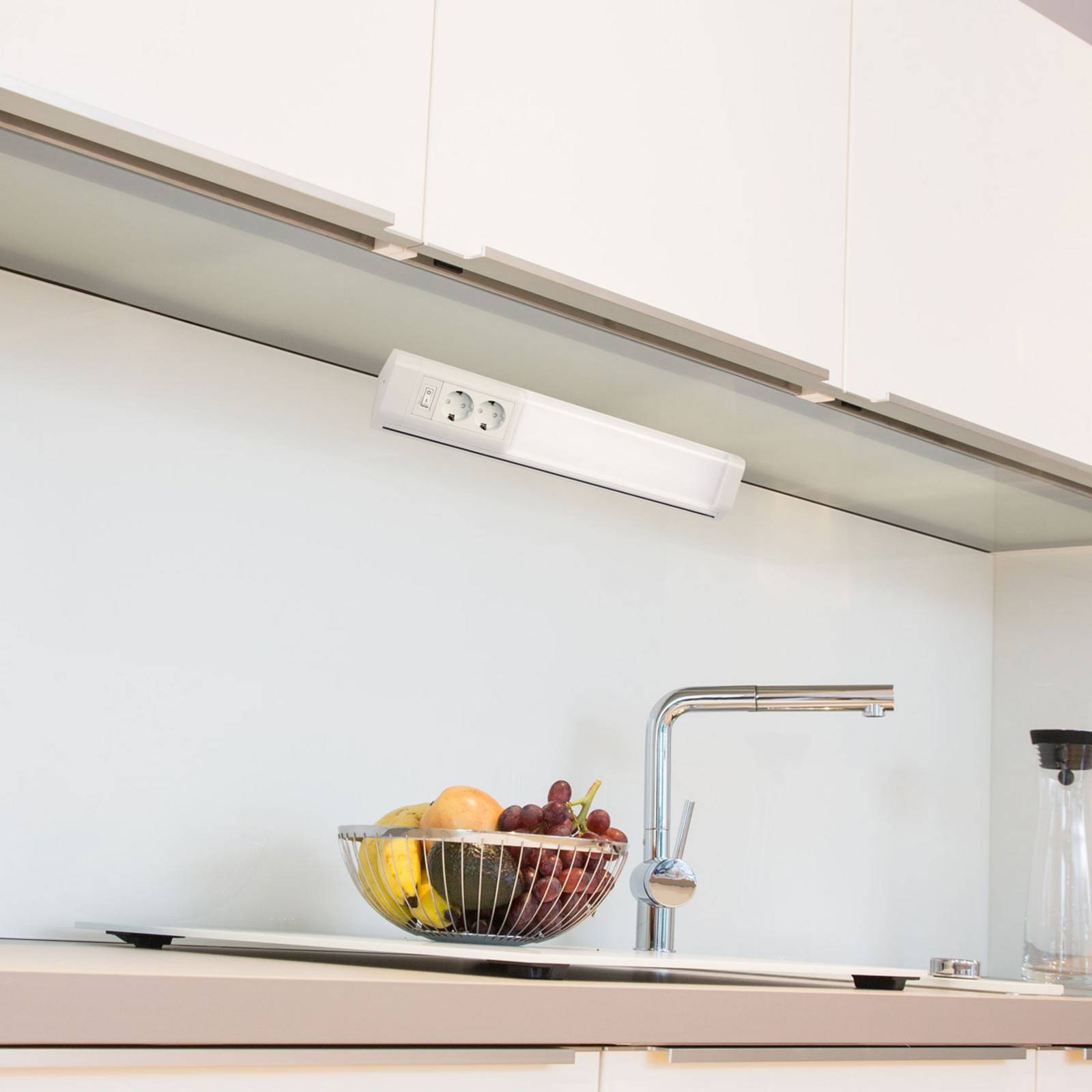 Müller-Licht Lampada LED da mobili Melo Plug dico, bianco, Bianco / Opale, Plastica, Moderno, Lampade per mobili
