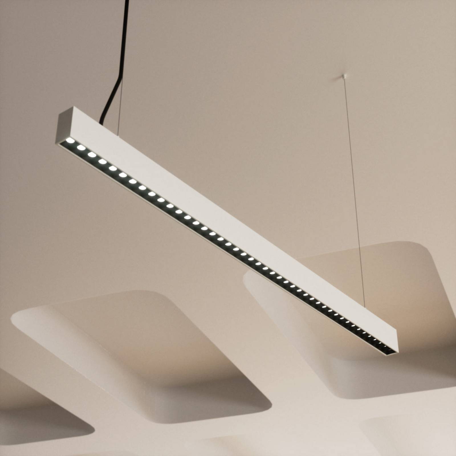 Lampada LED a sospensione da ufficio Jolinda slim, metallo, up/down slim Arcchio, dimmerabile, Alluminio / Grigio / Zincato, Studio / Ufficio, Alluminio, Moderno