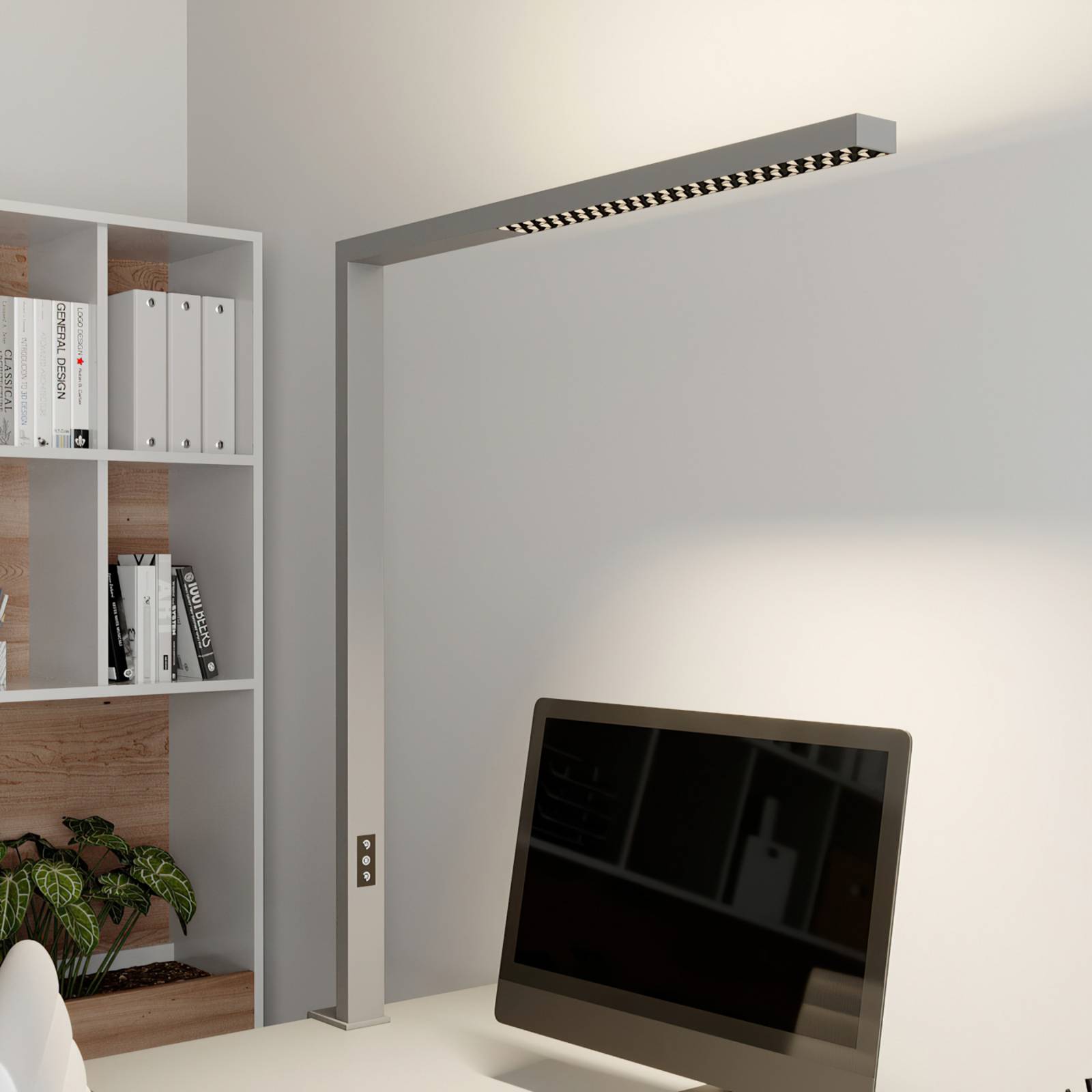 Lampada LED a morsetto per ufficio Jolinda, argento, metallo, dimmerabile Jolinda Arcchio,, Alluminio / Grigio / Zincato, Studio / Ufficio, Alluminio, Moderno