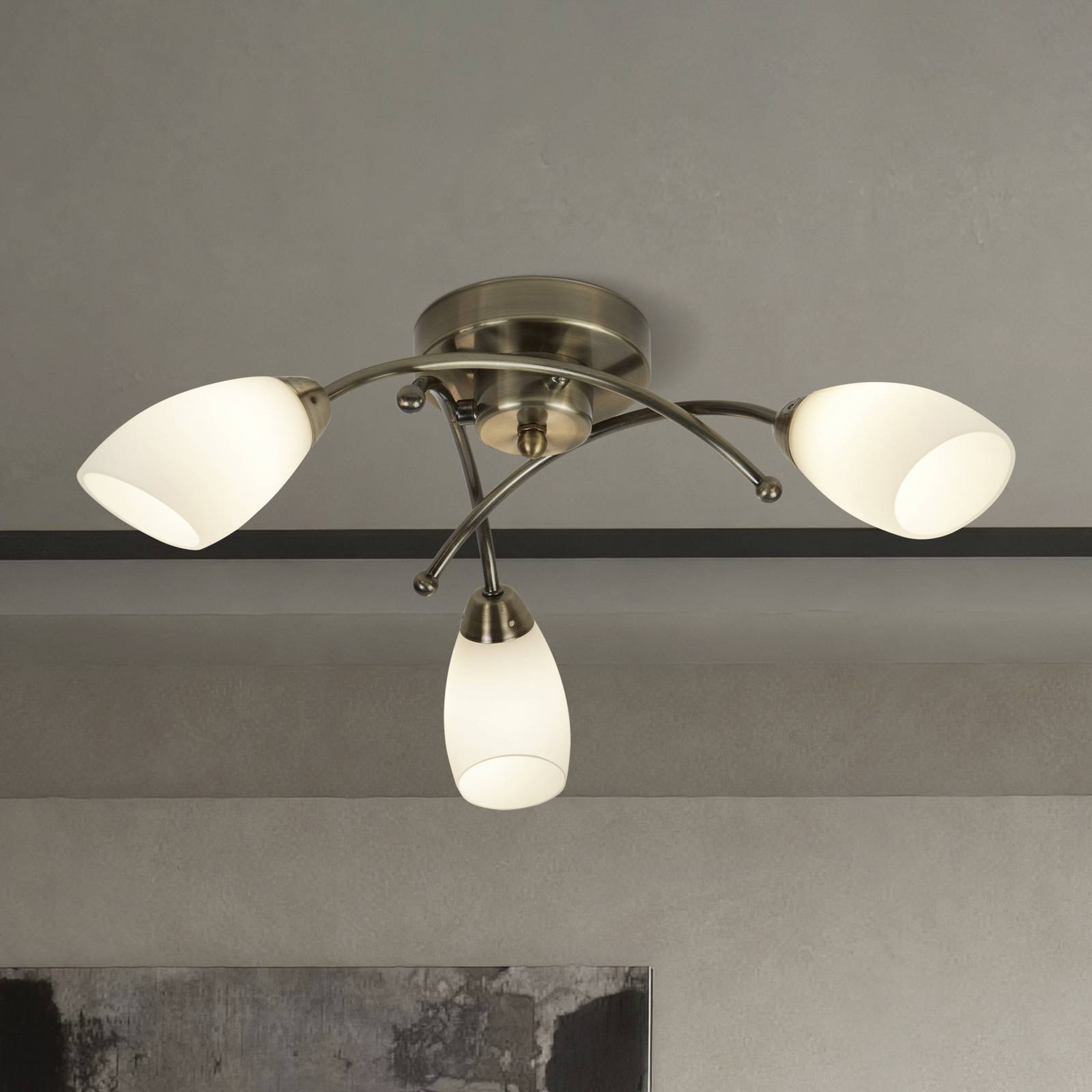 Searchlight Plafoniera soffitto Opera, dimmerabile, Bronzo / Ottone antico, Soggiorno / Sala da pranzo, Metallo, Moderno, Plafoniera