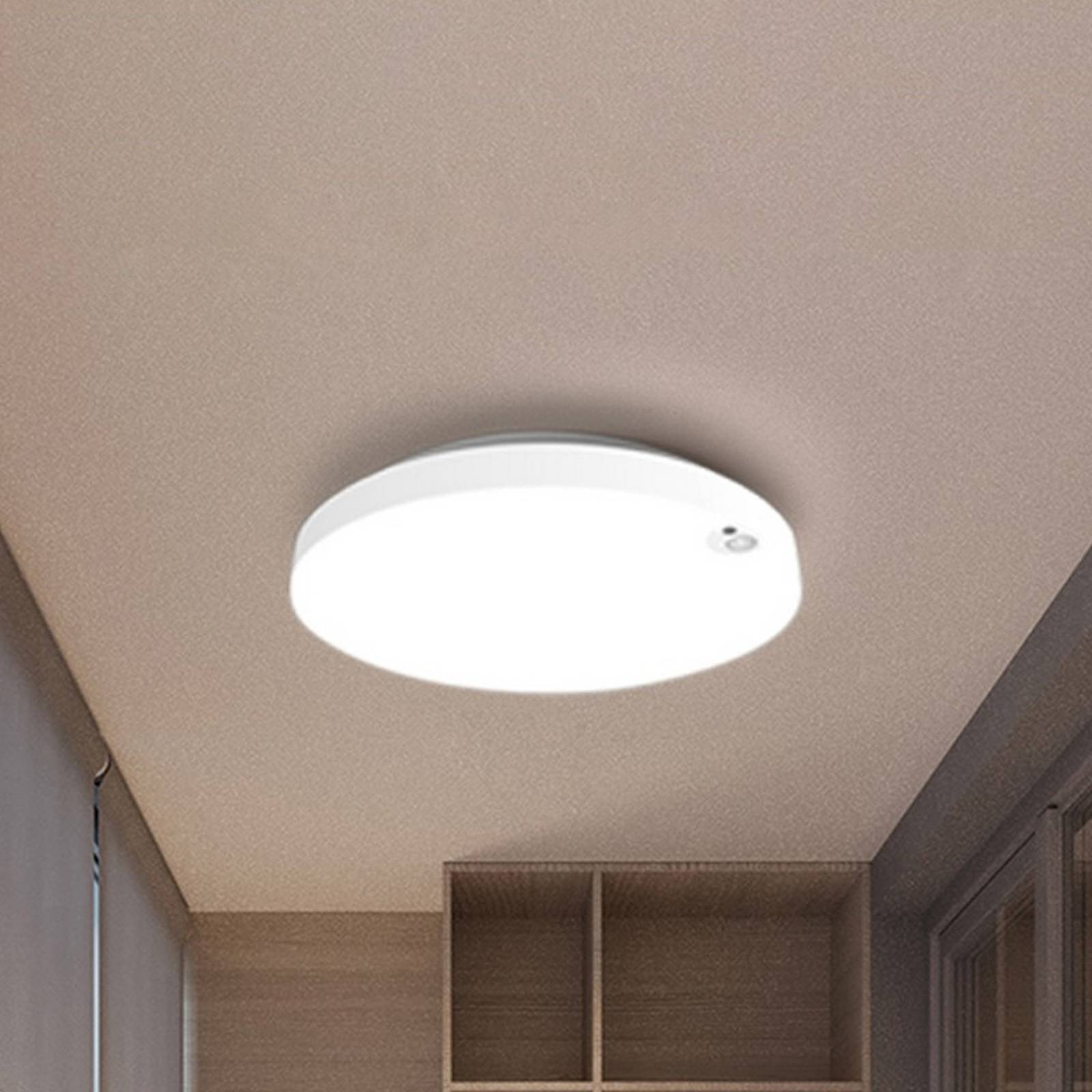 Heitronic Plafoniera LED Allrounder 1, colore di luce regolabile, sensore 1, Bianco / Opale, Corridoio, Alluminio