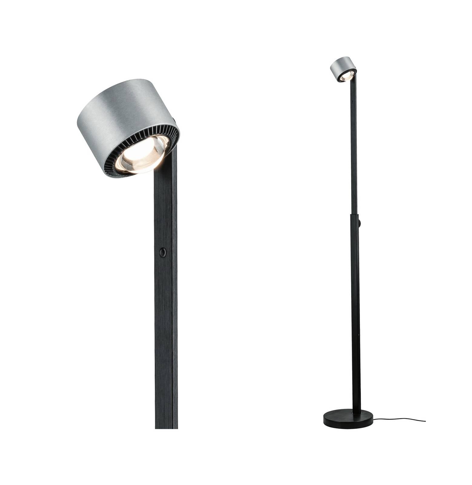 Paulmann Lampada da terra a LED Aldan, dimmerabile, Nero, Soggiorno / Sala da pranzo, Alluminio, Moderno, Lampada LED da terra