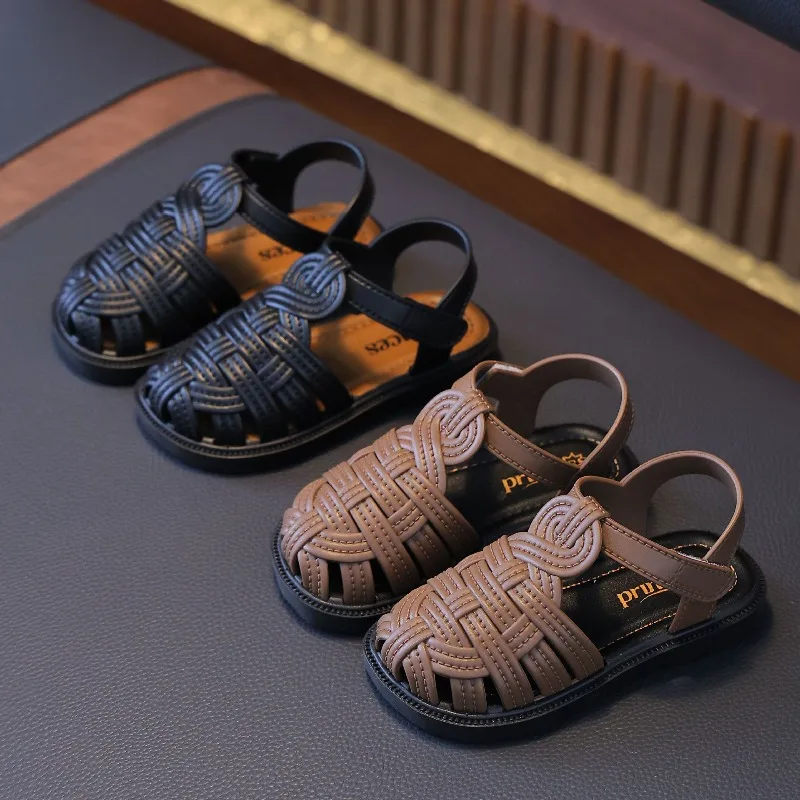 2026 Neue Sandalen Sommer Kinder Gewebte Freizeitschuhe Mädchen Strandschuhe Pantoffeln Größe 22-31