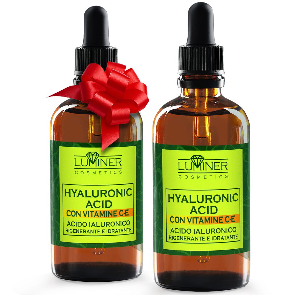 LUMINER - Siero Viso Con Acido Ialuronico 2x100 ml, Arricchita Bava Di
