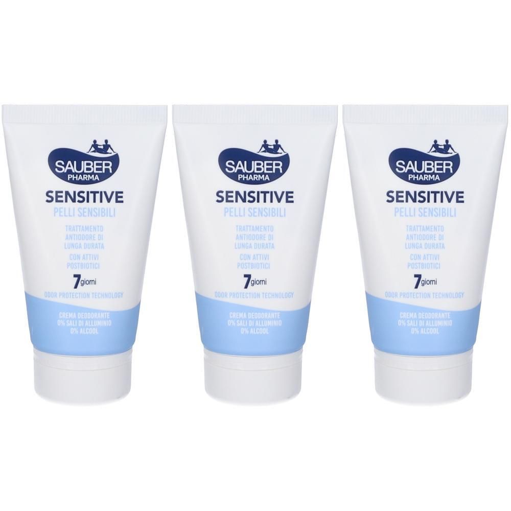 Sauber Deo 7 Giorni Sensitive Pelli Sensibili Crema Deodorante 3x35 ml