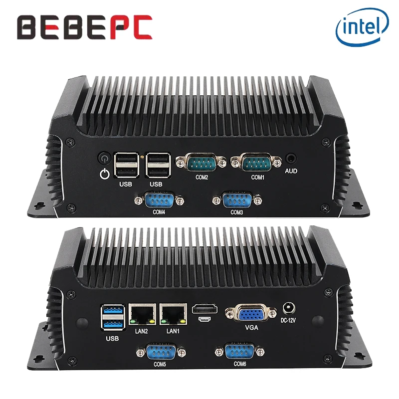 Intel Core i3-4158U Mini-PC mit 6xRS232, 4xUSB2.0, 2xUSB3.0, 2xLAN, 1xHDMI, WLAN-Unterstützung, Linux-Computer für industrielle Anwendungen, Win10-kompatibel.