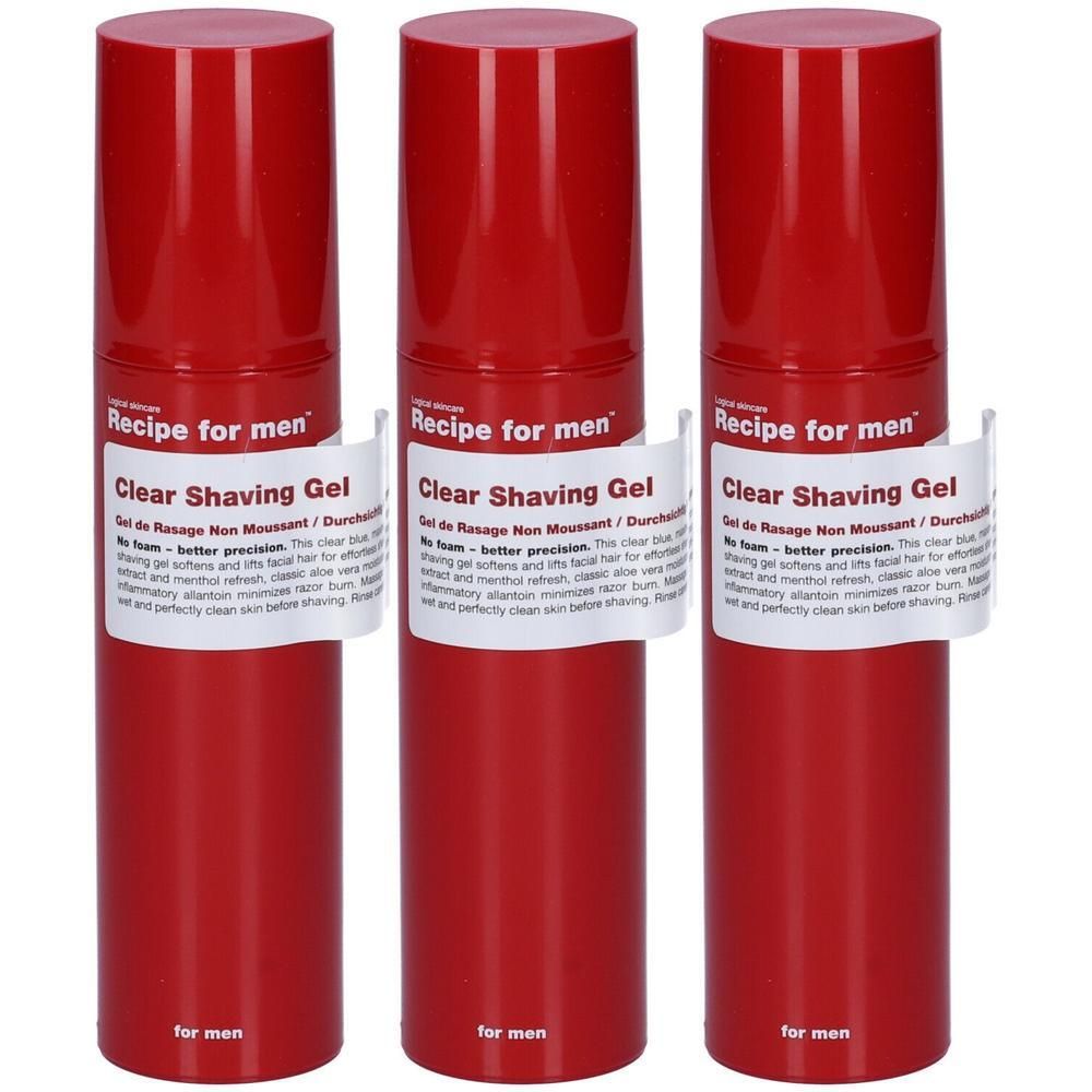 Recipe For Men Clear Gel Rasatura 3x100 ml