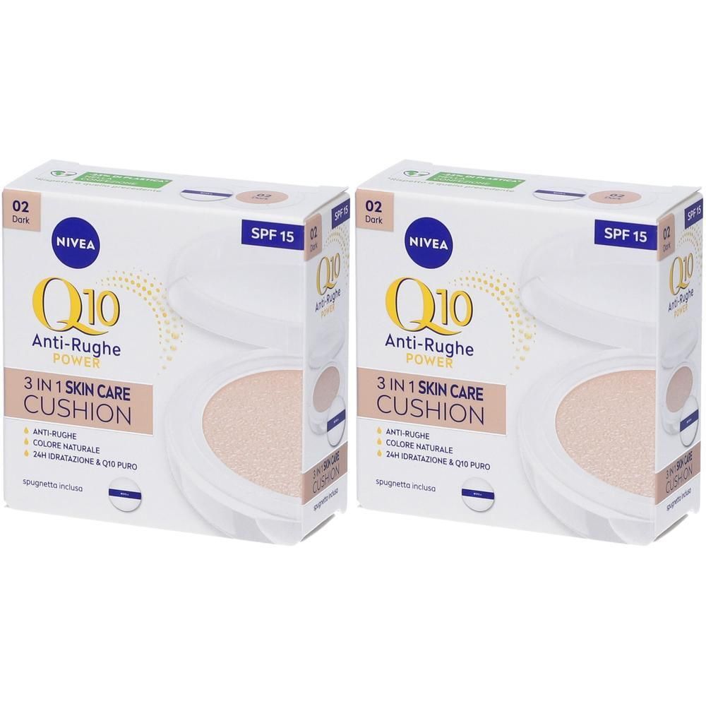 Nivea Q10 Plus Anti-Rughe 3 In 1 Skin Care Cushion Dark 2x15 ml