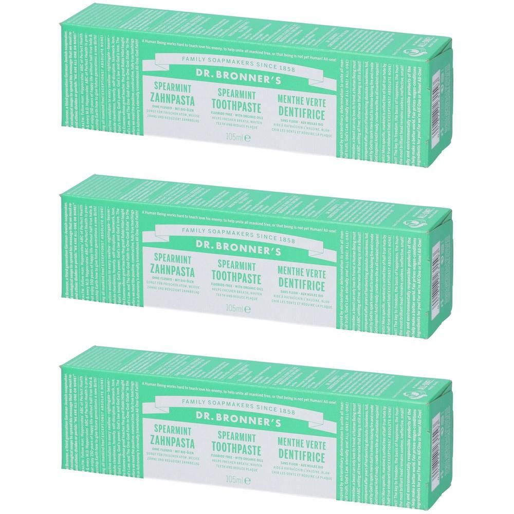 Dr. Bronner’s Dentifricio All-One Menta Verde 3x140 g