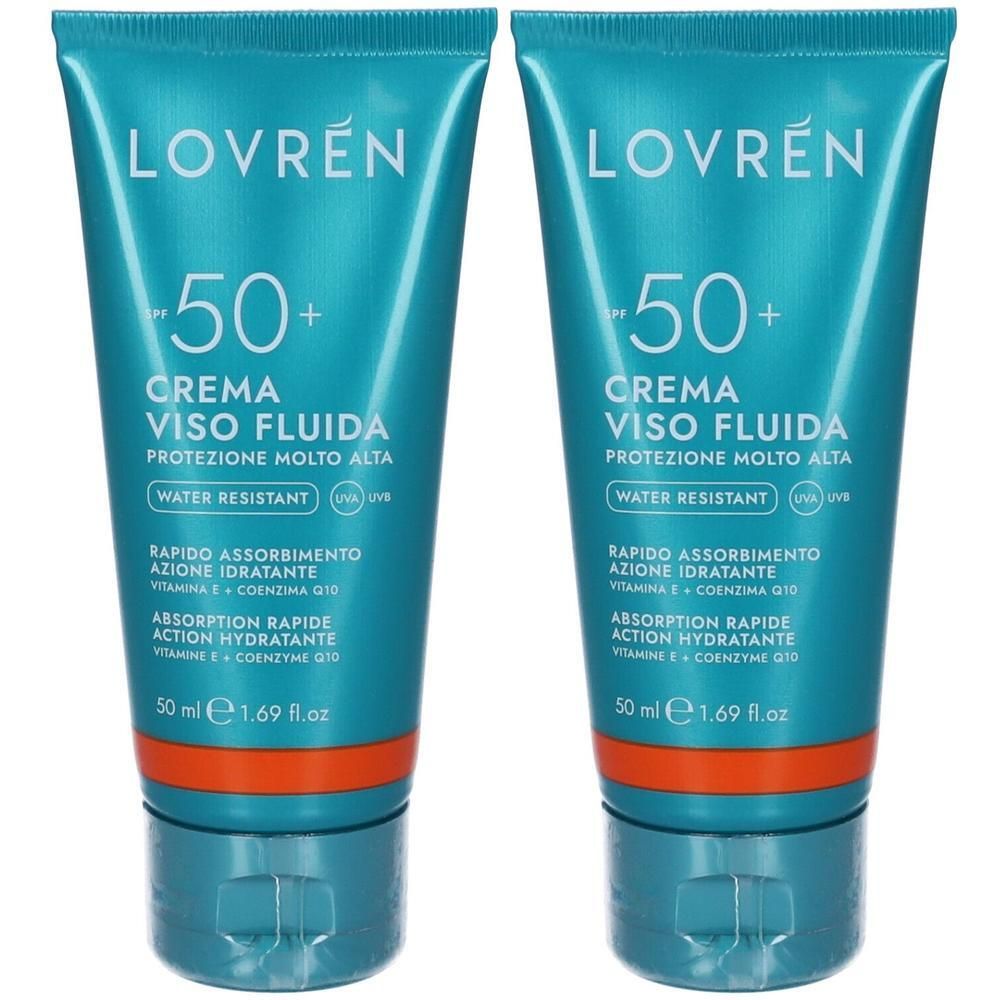 Lovren Fluido Solare Viso Protezione Molto Alta SPF 50 2x50 ml
