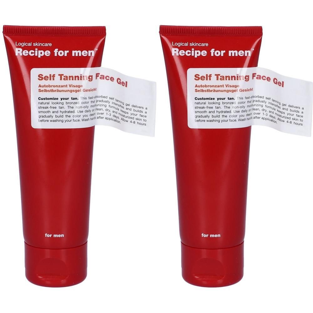 Recipe For Men Gel Autoabbronzante Viso 2x75 ml