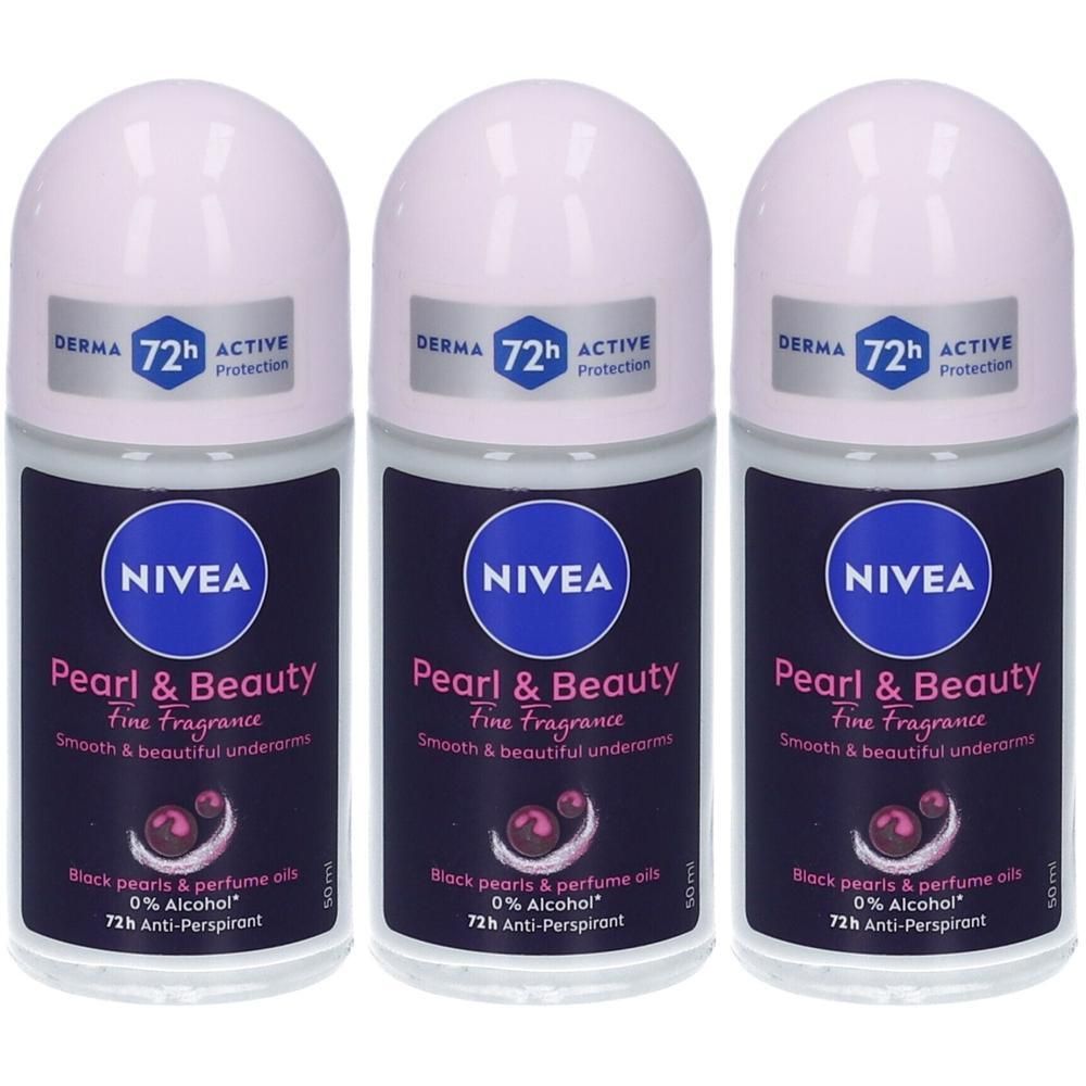 Nivea Pearl & Beauty Black Deodorante Roll-On 72h 3x50 ml