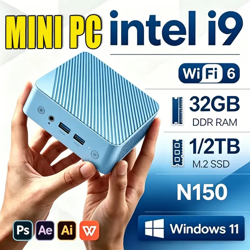 Mini PC Intel Core I9 N150 Windows 11 Pro 16GB 32GB DDR4 1TB SSD WIFI 6 BT5.2 4K HD Desktop Computer Gaming Pc Gamer 2026