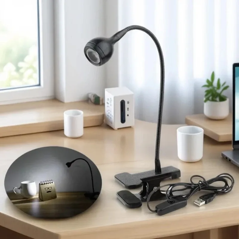 Lampe de table flexible, lampe à alimentation USB, lampe de lecture avec clip de fixation, lampes de lecture pour l'étude, lampe de chevet, décoration de chambre à coucher, lampe de nuit
