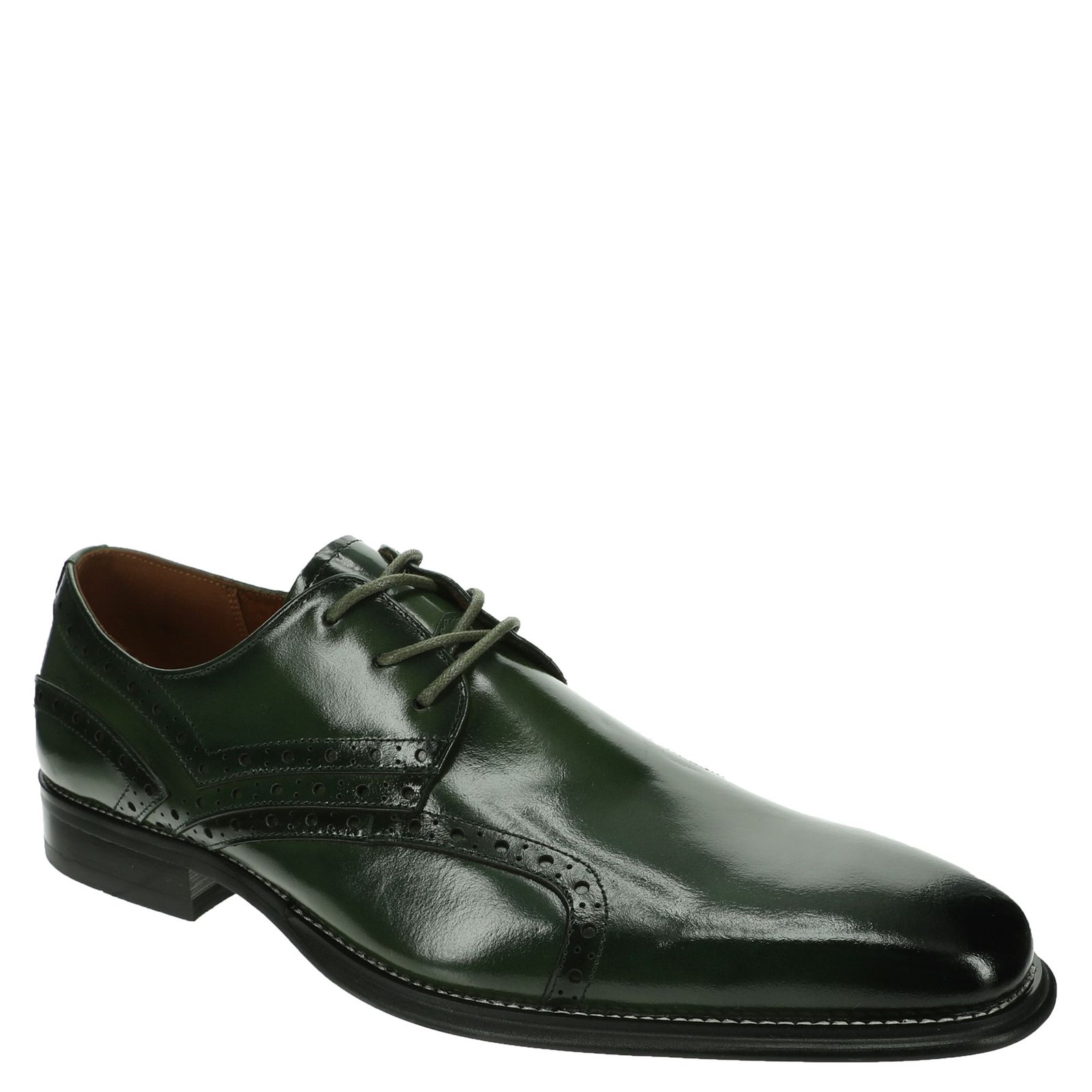 Stacy Adams Alexander (Men's) Dress in Green, Size 10.5 M, Leather/Memory Foam/Rubber