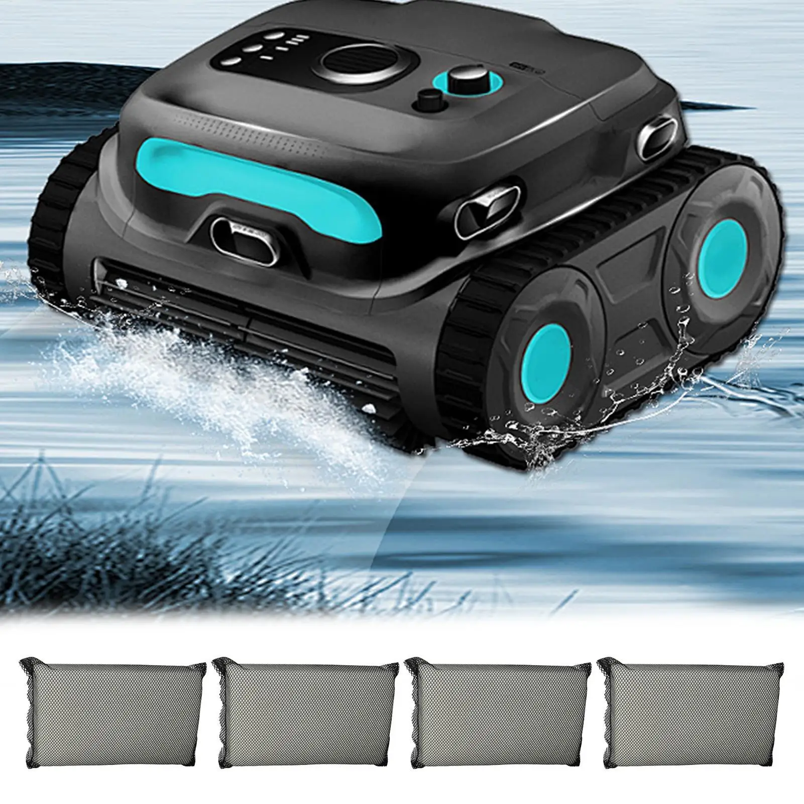 Filtre fin pour piscine, filtre pour aspirateur de piscine, tampon filtrant pour robot de piscine, pour nettoyeurs de piscine Power 4.0, filtres de remplacement, 4 pièces