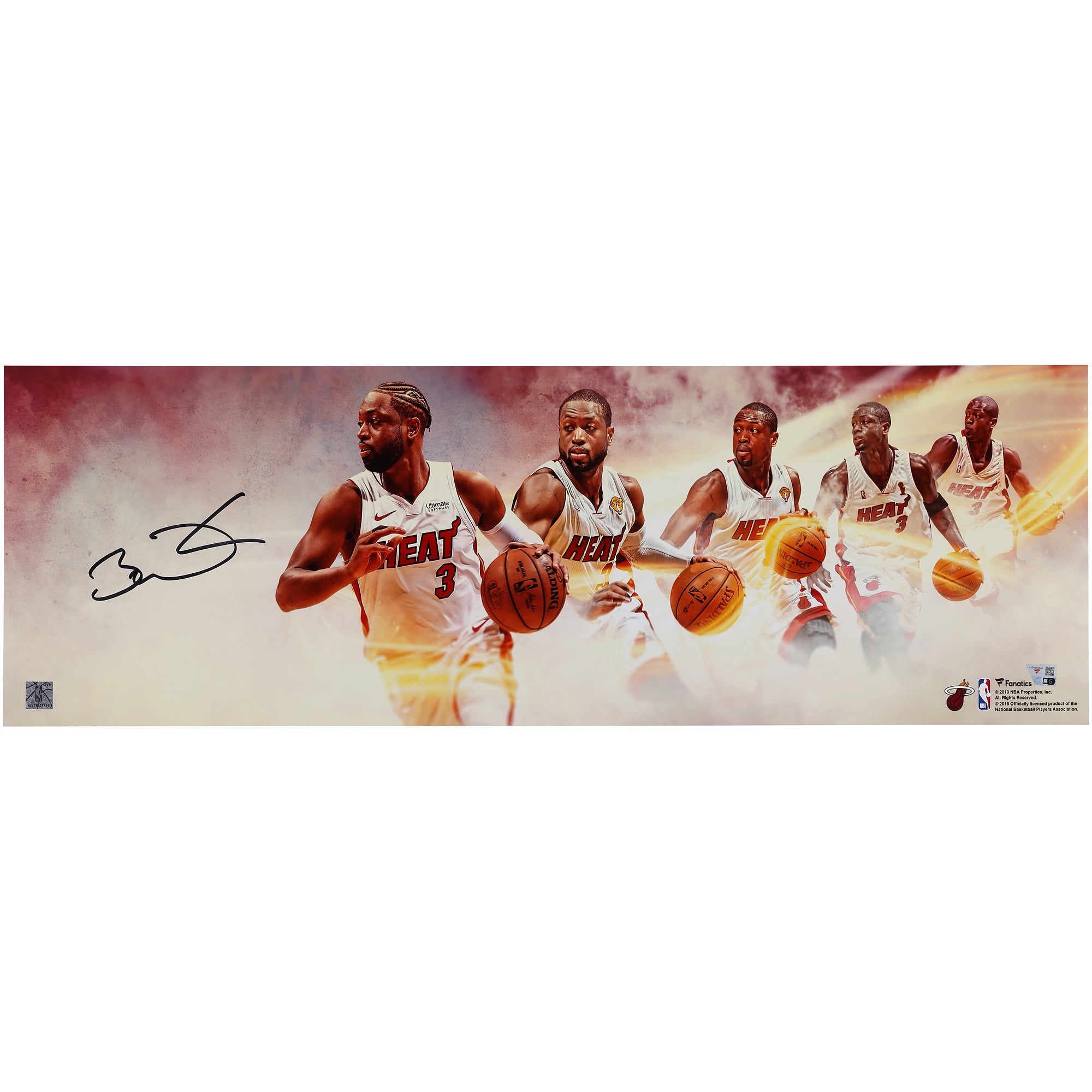 Photo panoramique autographiée de Dwyane Wade (Miami Heat) - 25 x 75 cm - No Gender Taille: No Size - NBA Store FR