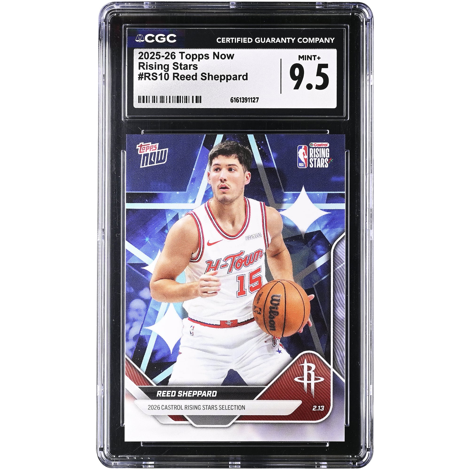 Reed Sheppard Houston Rockets 2025-26 Topps Now Rising Stars #RS10 CGC Authenticated 9.5 Karte