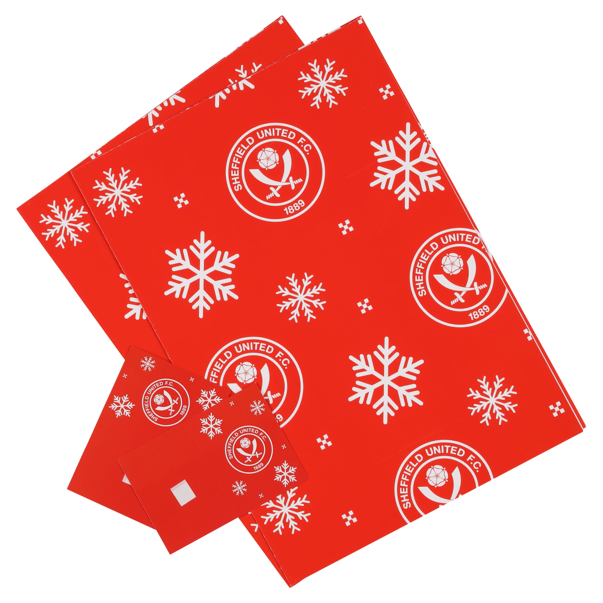 Weihnachtsgeschenkpapier und -anhänger von Sheffield United