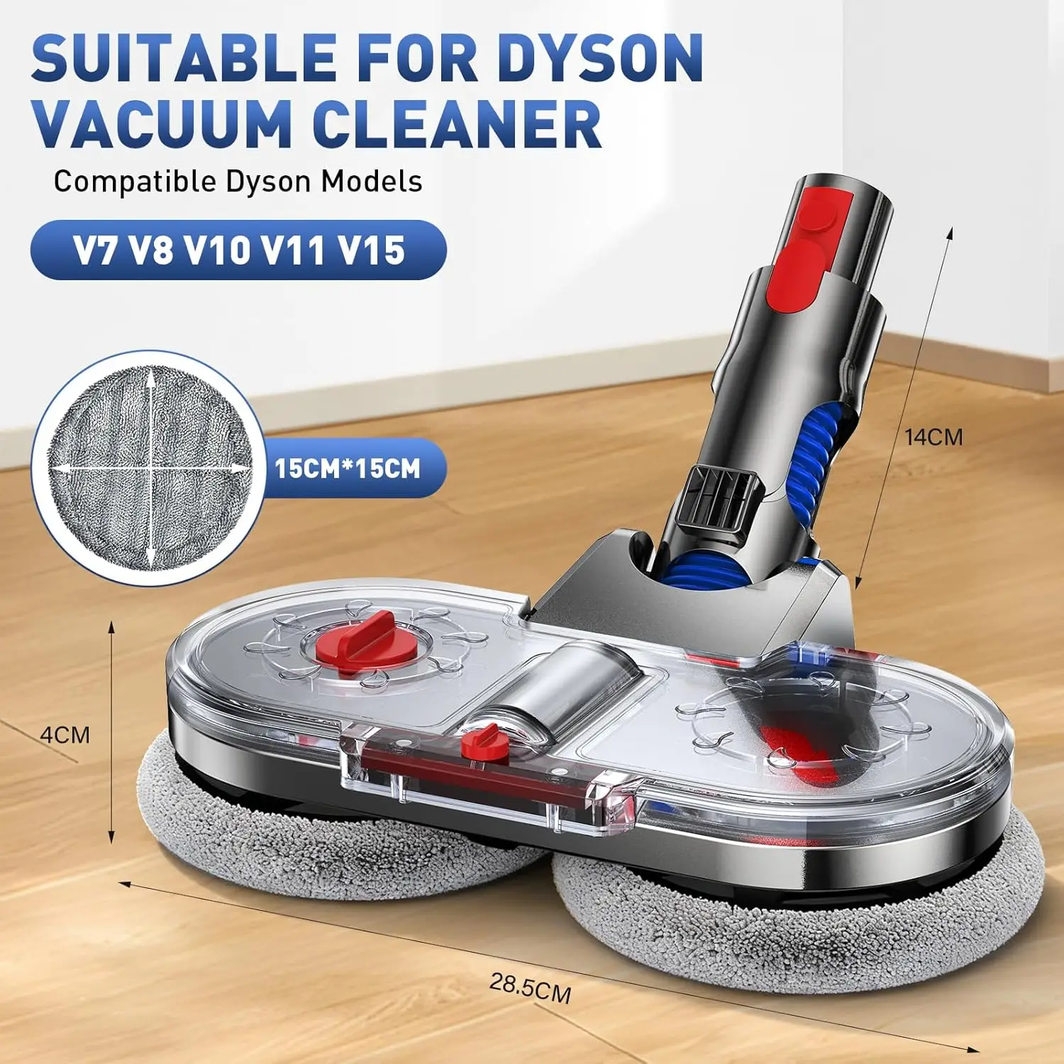 Für Dyson V7 V8 V10 V11 Elektrischer Wischkopf mit Wassertank Staubsauger Ersatz-Reinigungszubehör