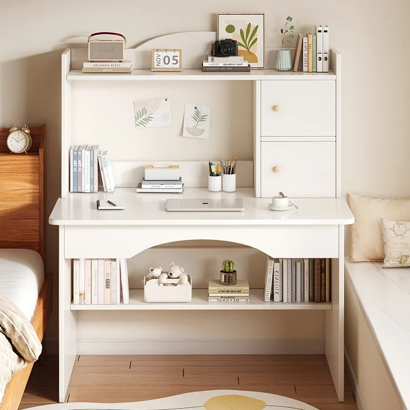 Heim-Schreibtisch mit integriertem Bücherregal, einfacher Desktop-Studententisch, Schlafzimmer-Kommode, Schrank, Computertisch