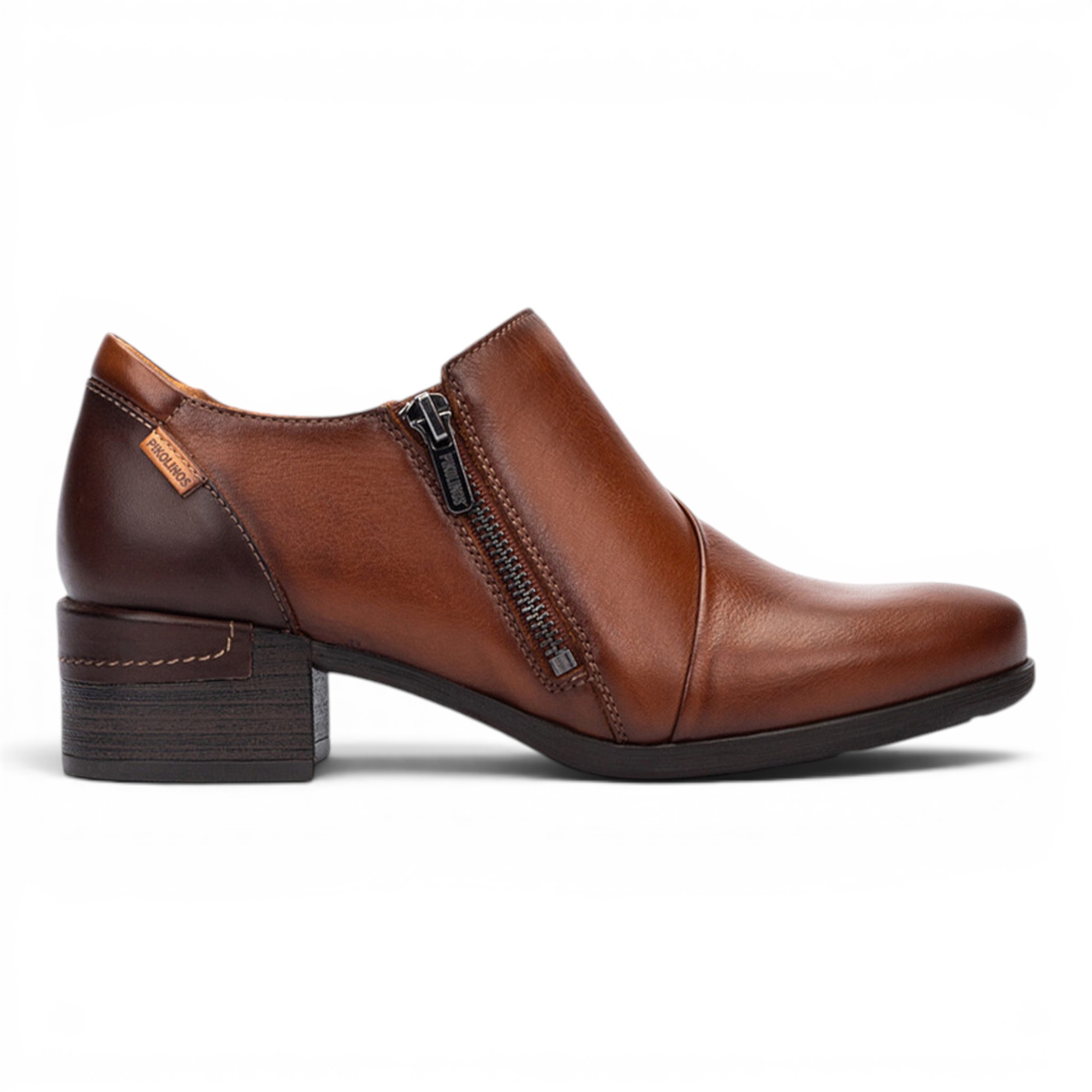 Pikolinos Damen-Lederschuhe mit niedrigem Absatz, Modell Malaga - Dunkelbraun