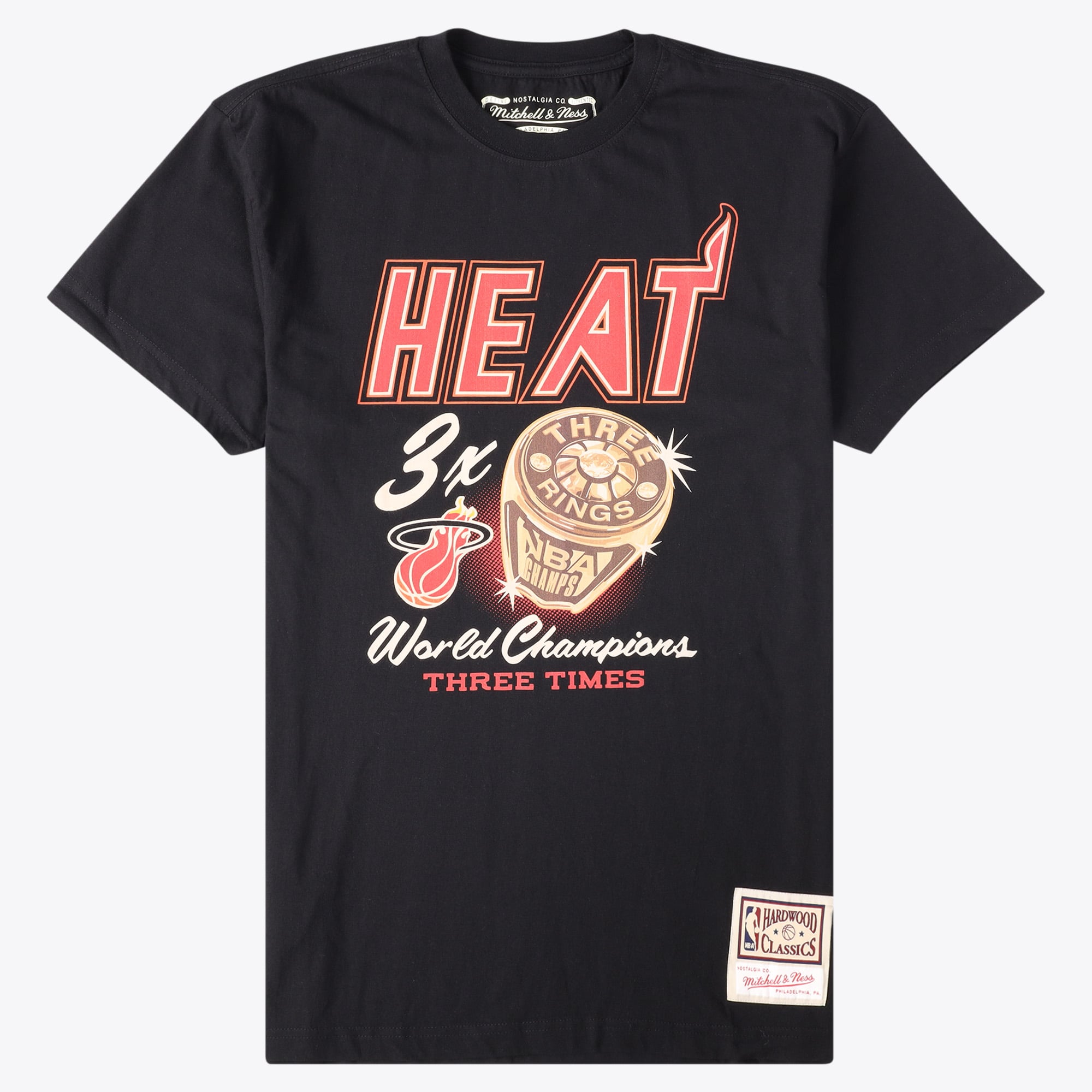 Miami Heat Mitchell & Ness Champions Print T-Shirt - Schwarz - Herren
