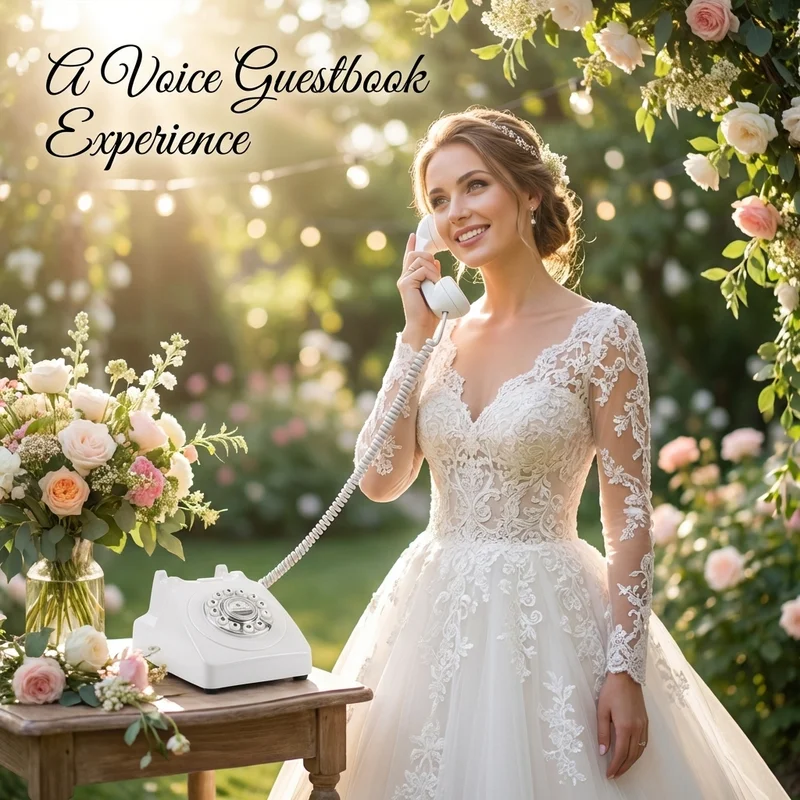 1 Retro Audio Message Telephone, Wedding & Party Guest Voice Message Phone, Vintage Wedding Audio Guest Book for Ceremony Recept