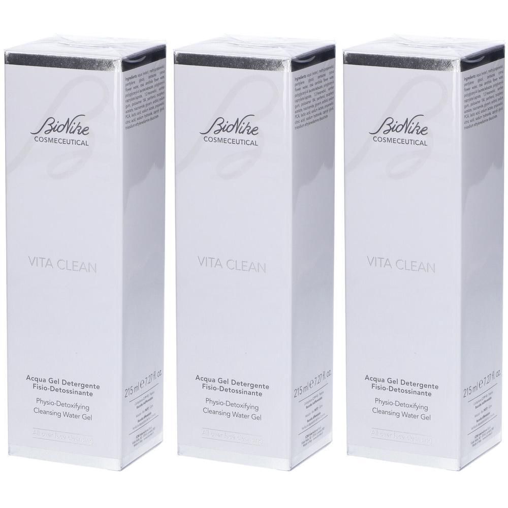 Bionike Vita Clean Acqua Gel Detergente Fisio-Detossinante 3x215 ml