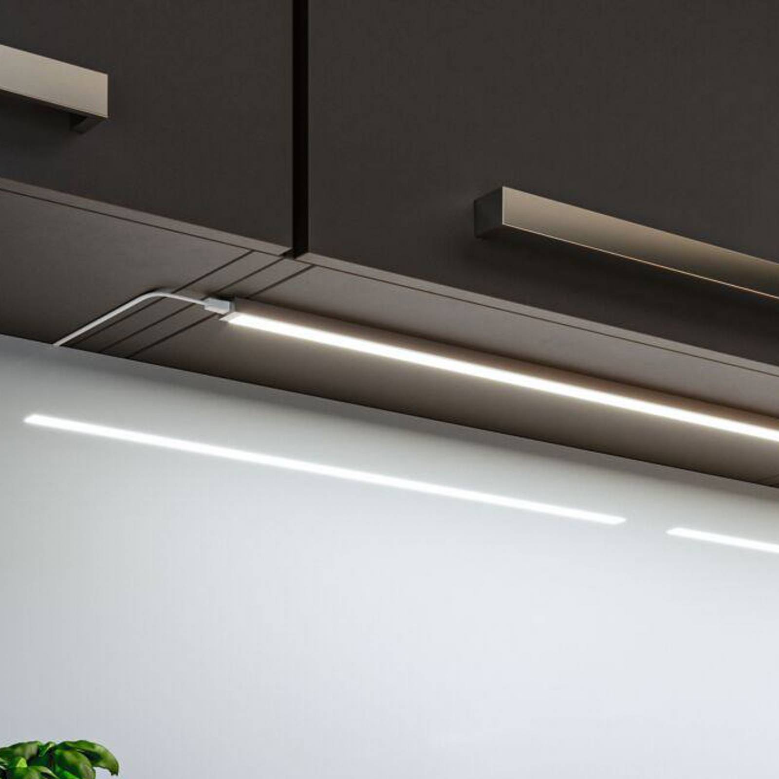 Paulmann lampada per mobili Inline set iniziale da 2 pezzi cromato 55 cm 830 Inline, dimmerabile, Cromo / Argento, Cucina, Alluminio, Lampade per mobili