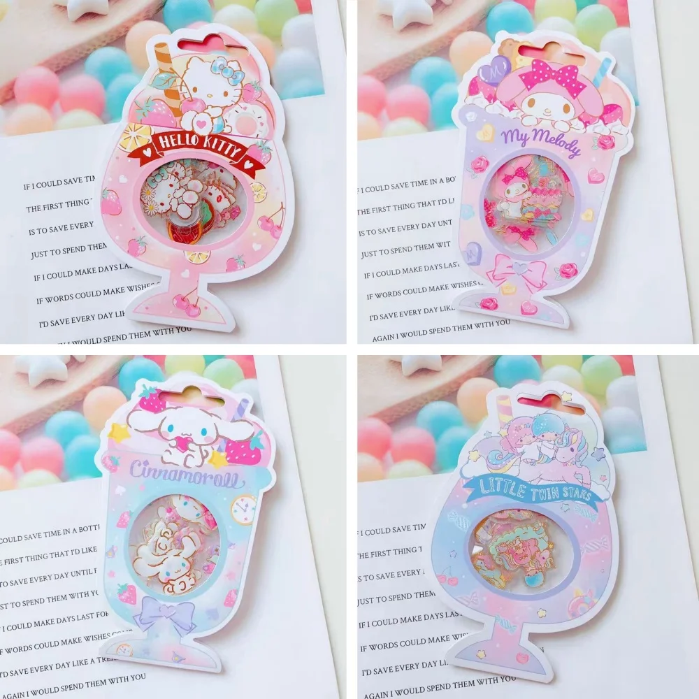 Original Sanrio Hello Kitty Spielzeug Aufkleber Cartoon Melody Cinnamoroll Scrapbook Fahrradhelm Skateboard Dekor Aufkleber Mädchen Geschenke