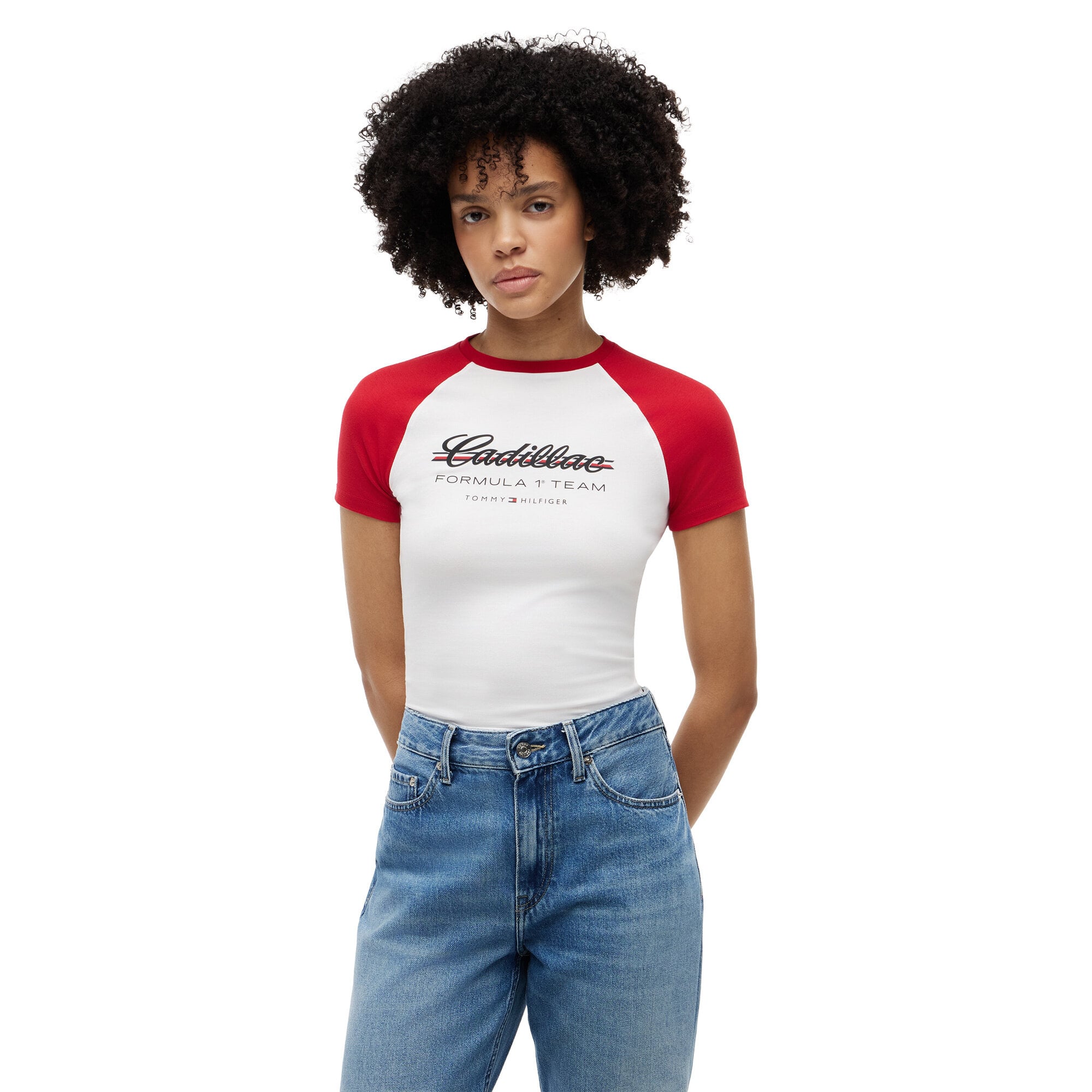 Cadillac Tommy Hilfiger Raglan-T-Shirt mit Schriftzug