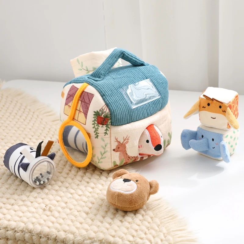 Weiche Plüsch-Bauernhoftiere Simulierte Bauernhof-Spielzeuge Baby Montessori-Spielzeug Fördert Sensorische Entwicklung Feinmotorik Geschenk